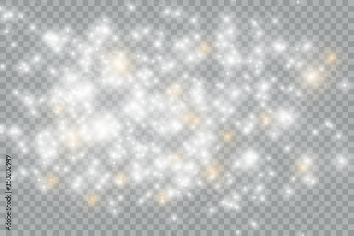 Glow light effect. Starburst with sparkles