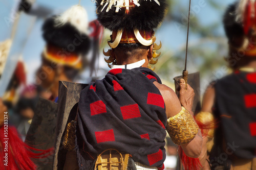 naga people during hornbill festival in kohima -nagalang-india photo