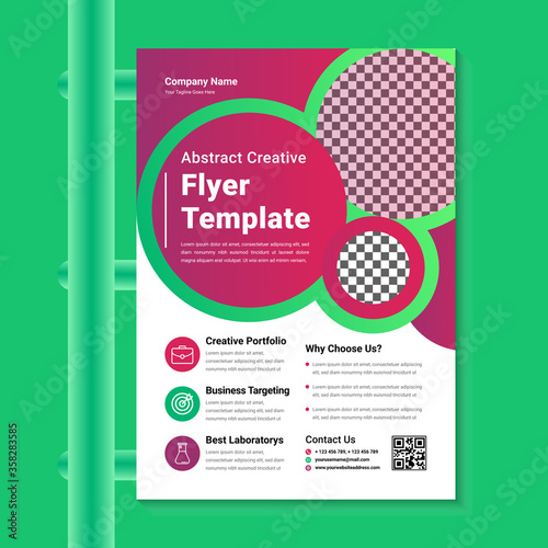 Abstract Colorful Business Flyer Template Design Vector. shapes, color, modern, gradient,