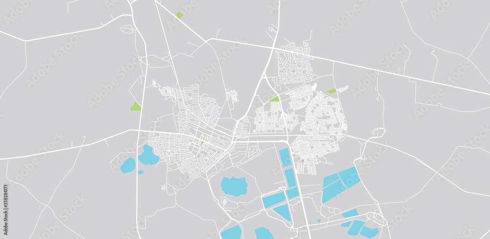 Urban vector city map of Welkom, South Africa.