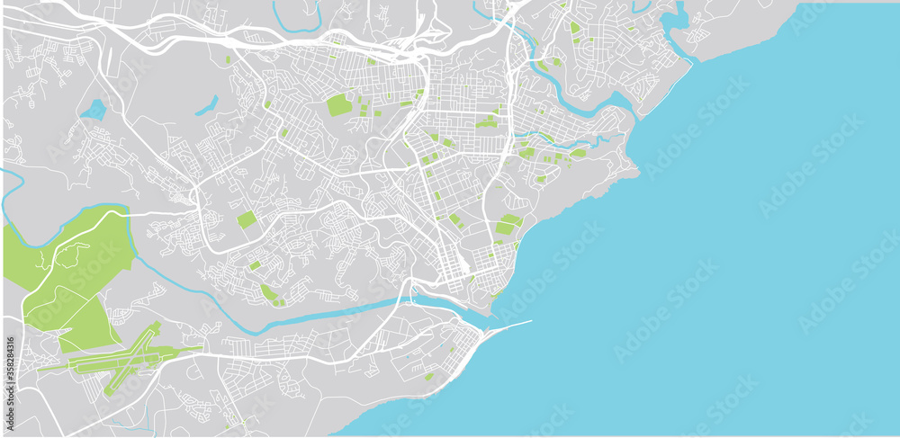 Fototapeta premium Urban vector city map of East London, South Africa.