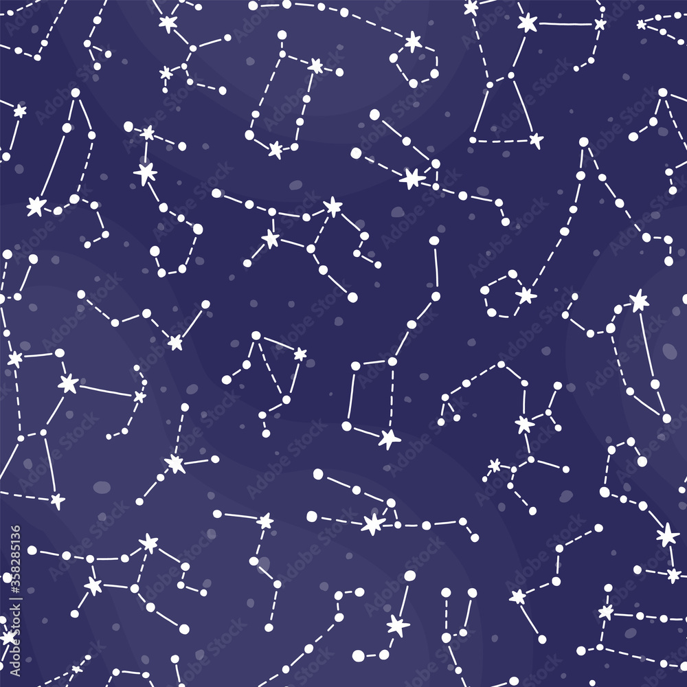 Cosmic fabric for kids. Bright childish tile. 