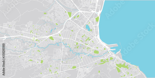 Urban vector city map of Port Elizabeth, South Africa.