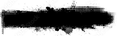 Vector Grunge Elements Set . Halftones , Corners , Splats , Brush Strokes , Textures and Ink Blots for your Design .