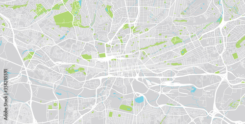 Urban vector city map of Johannesburg, South Africa.
