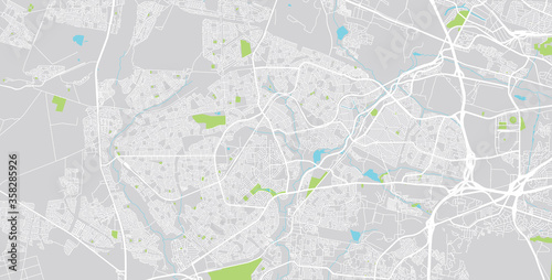 Urban vector city map of Soweto, South Africa.