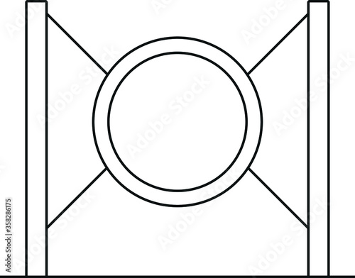 Vector linear icon of jump hoop, equipment for dog agility training or equitation, isolated on white background