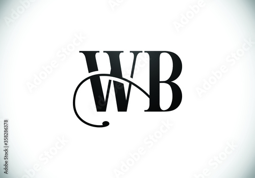 Initial Monogram Letter W B Logo Design Vector Template. WB Letter Logo Design