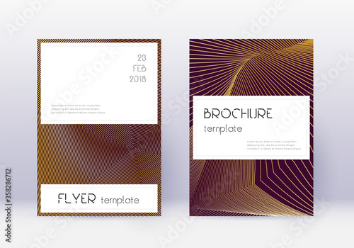 Stylish cover design template set. Gold abstract l