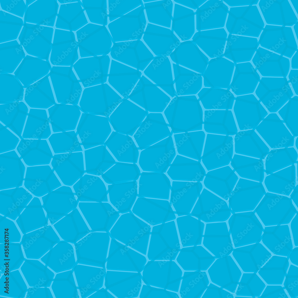 Water pattern. Calm relaxing clear pool top level. Copy space surface water texture for background. Flat vector illustration for travel banners, cards, swimming pools and hotel advertisement materials