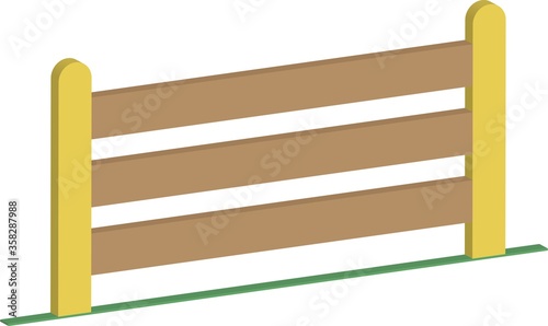 Vector colorful isometric icon of hurdle for dog agility training or horse equitation, isolated on white background