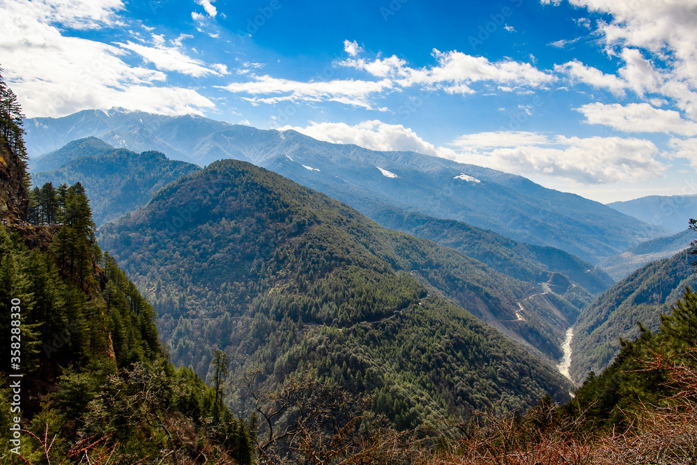 Naklejka premium Nature and mountains of Bhutan