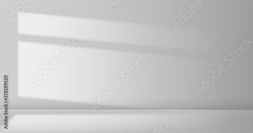 White room interior with light beam