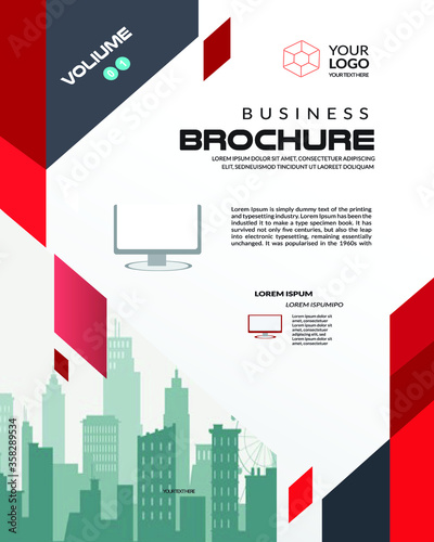 Red and White Corporate Simple Blue Flyer A4 Template