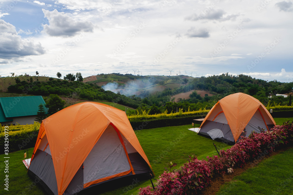Orange tent