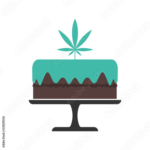 Cannabis Chocolate Cake (Marijuana) Hemp Leaf