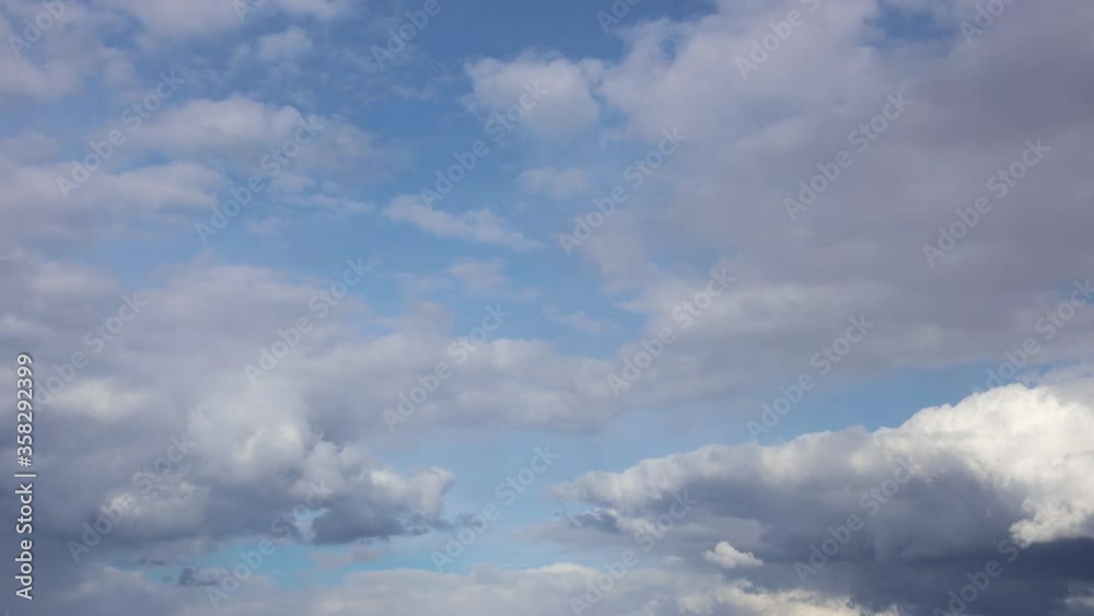 Dramatic time lapse of floating rain clouds against a blue sky. Atmospheric video of an approaching thunderstorm Dramatic time lapse of floating rain clouds against a blue sky. Atmospheric video of an approaching thunderstorm