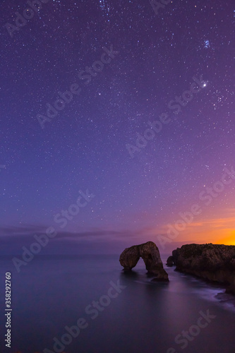 Stars, Castro de las Gaviotas, Nueva de Llanes, Llanes council, Cantabrian sea, Asturias, Spain, Europe