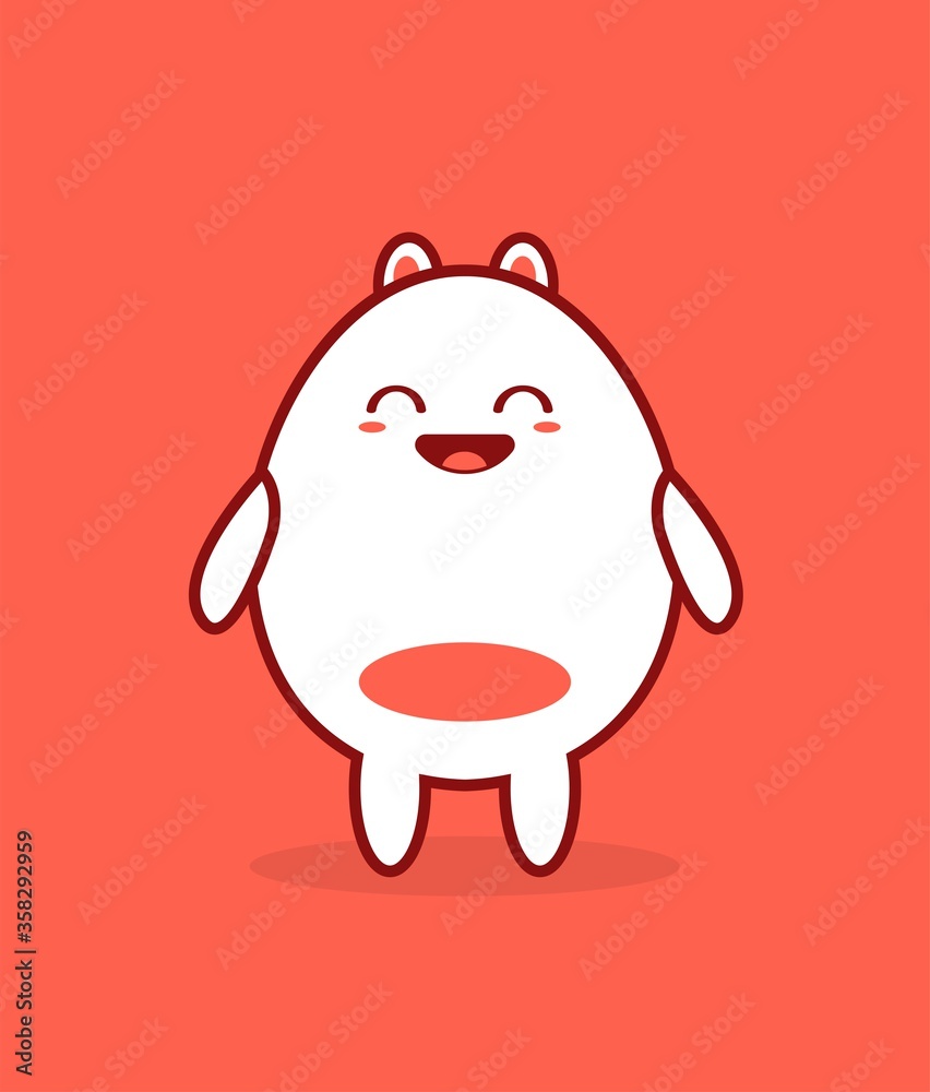 Cute kawaii, happy, smiling egg character. Vector illustration Cute kawaii, happy, smiling egg character. Vector illustration