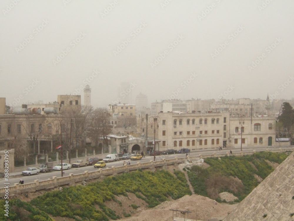 View from Aleppo Castle toward the old town in Aleppo in March, 2006
