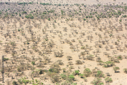 Aerial view of the Great Rift Valley, Kenya. The Great Rift Valley is part of an intra-continental ridge system that runs through Kenya from north to south. photo