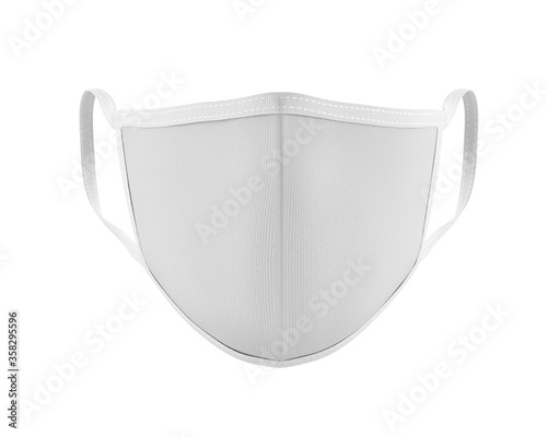 White Face Mask Mockup, Blank dust mask 3d rendering isolated on white background	
