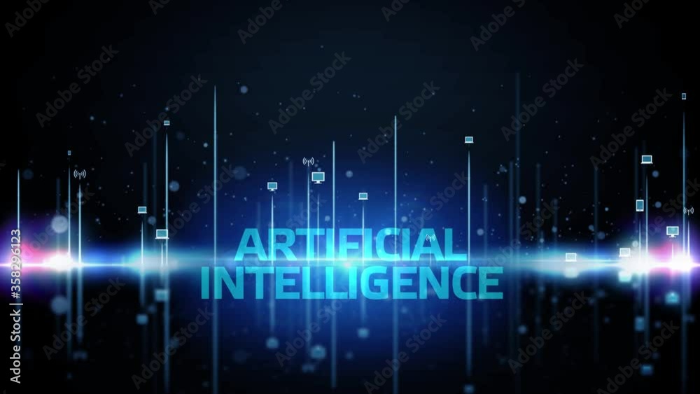 Artificial intelligence (AI), machine learning and modern computer technologies concepts.