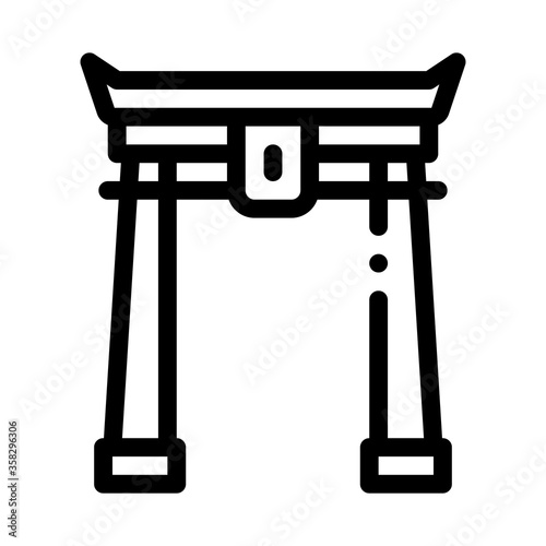 chinese arch with columns icon vector. chinese arch with columns sign. isolated contour symbol illustration