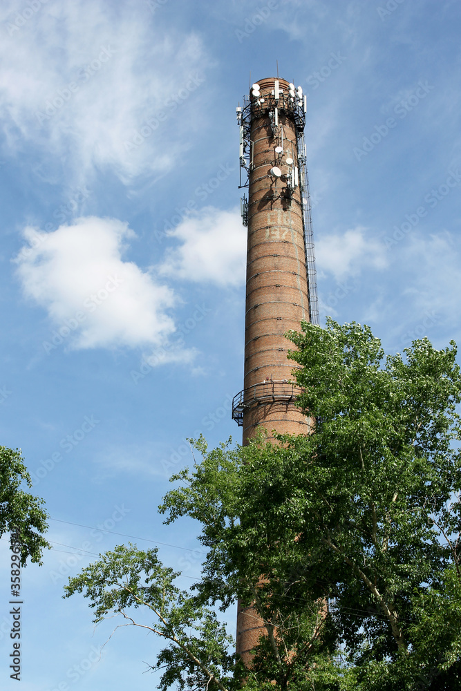 chimney on a blue sky