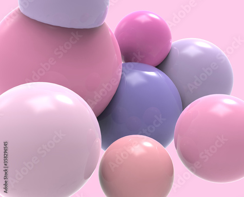 Bubble gum. 3d bubbles. Background pattern.