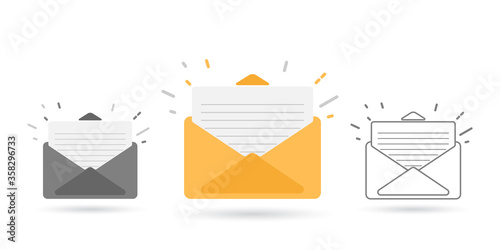 Vector mail envelopes on white background