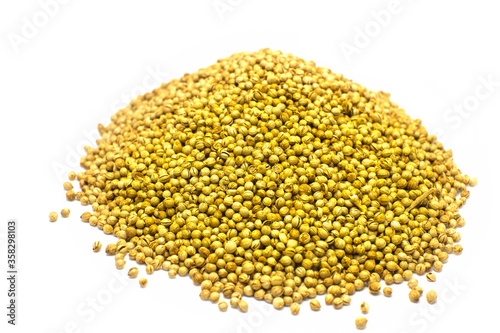 Coriander seeds are used as ingredients in cooking. 