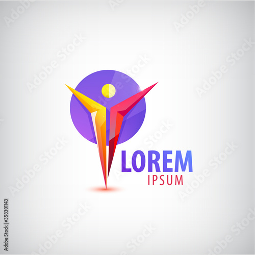 Vector man, human, leader logo, icon