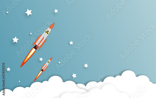 Nuclear rocket , Nuclear weapons , bomb . vector illustration