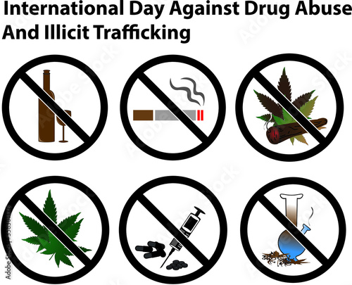 This set can be useful as design element for no drug awareness campaign posters or flyers