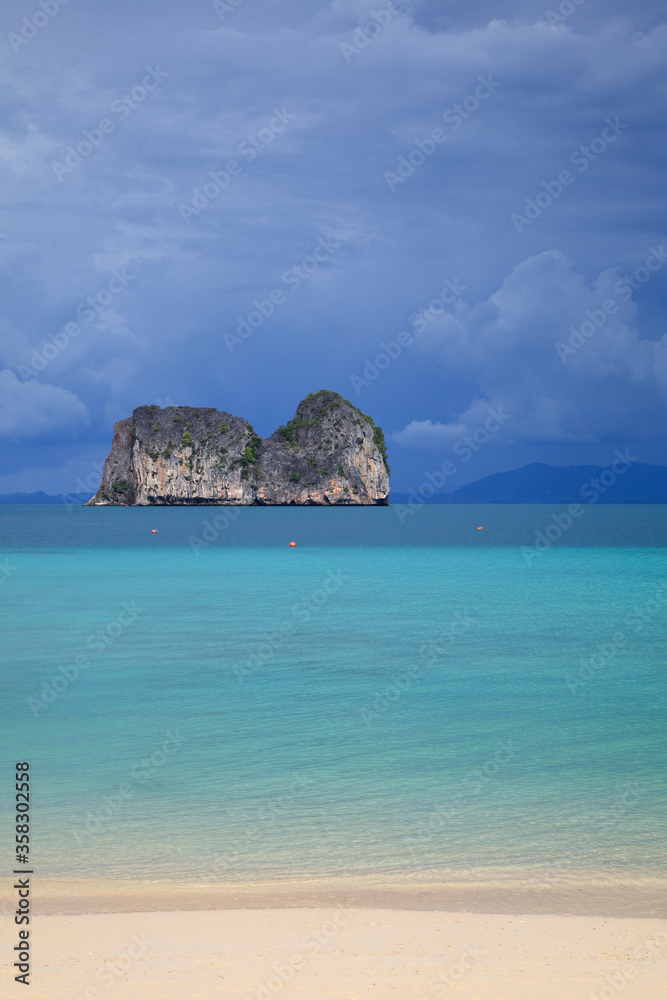 Tropical seaview from the island Ko Ngai in the Andaman sea around Thailand.