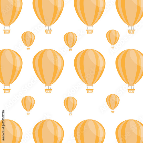 Seamless pattern with colourful hot air ballons in vector © Alesya