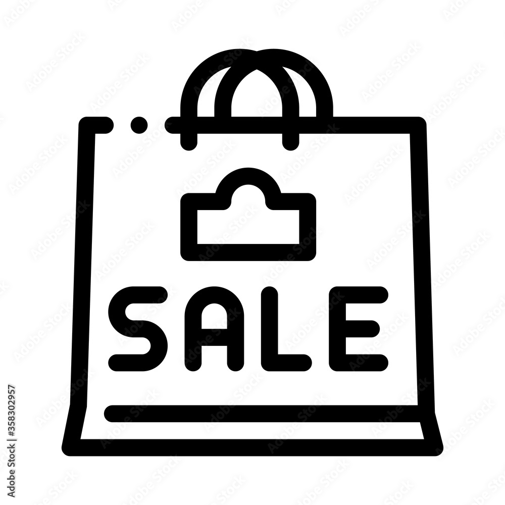 sale paper bag icon vector. sale paper bag sign. isolated contour symbol illustration