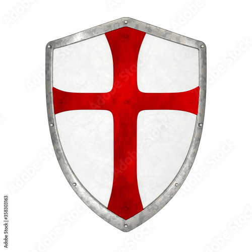 shield templar cross crusades christianity catholicism warrior religion 3D