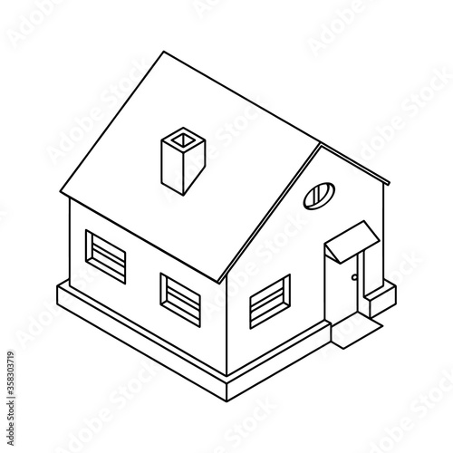 Simple house outline style. Vector.