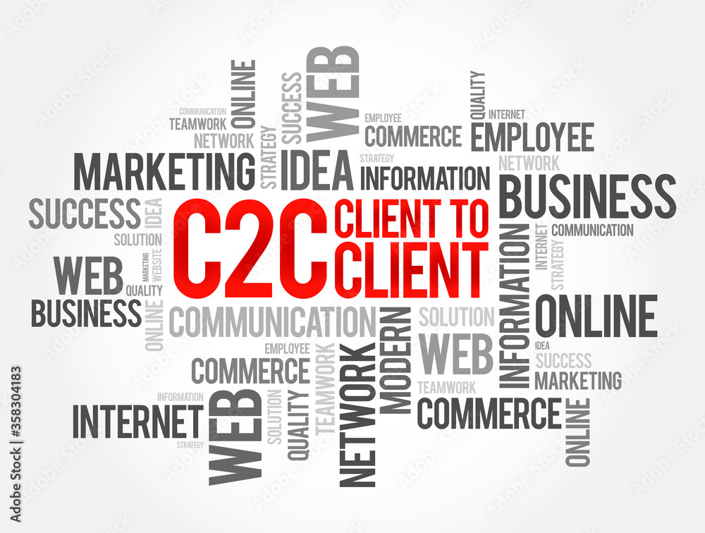 C2C - Client To Client word cloud, business concept background