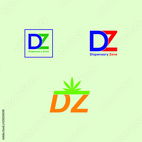 Initial DZ Letter Logo Design Vector Template With Black Color. DZ Logo Design