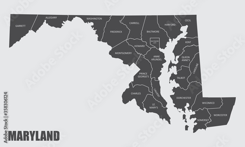 Maryland County Map photo