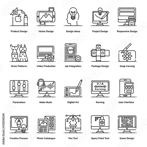 
Creative Process line Icons Pack 
