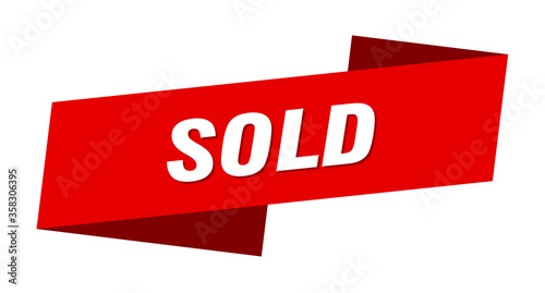 sold banner template. sold ribbon label sign