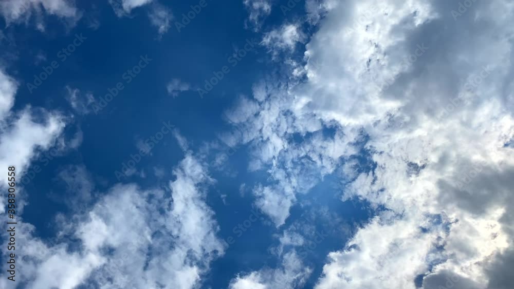 Time lapse of beautiful moving white clouds against a blue sky. Nature background calm relaxation. Time lapse of beautiful moving white clouds against a blue sky. Nature background calm relaxation.