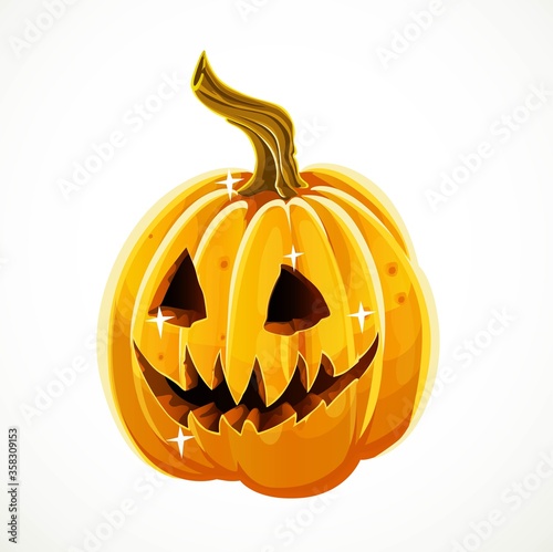 Halloween scary pumpkin isolated on white background