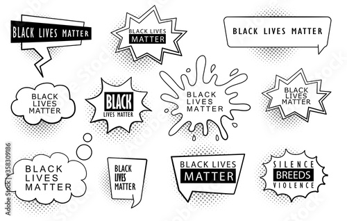 Black lives matter vector illustration. BLM and racism.