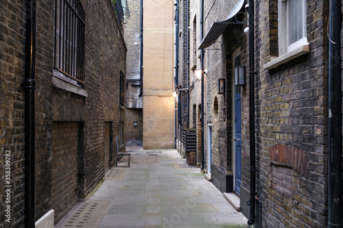 narrow street in London town © Dan