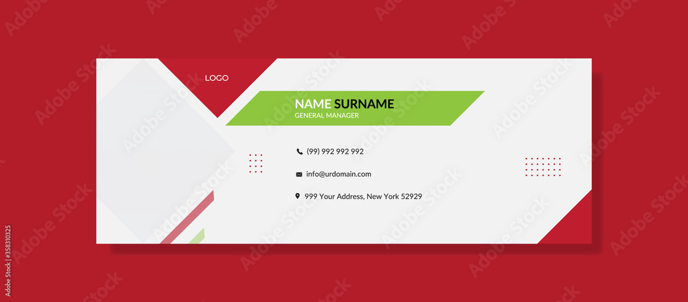 modern red email signature template